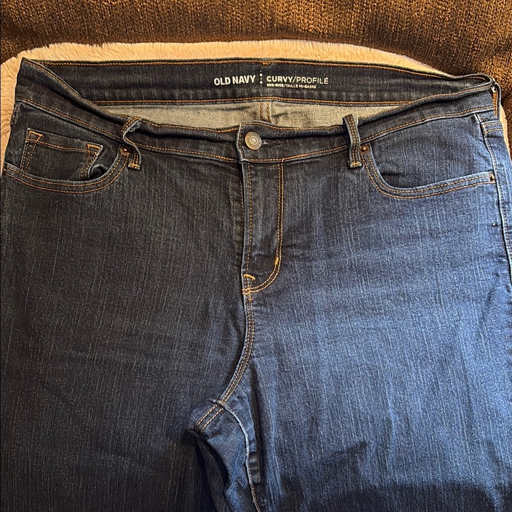 Old Navy Women's High Rise Jeans - Indigo, 14